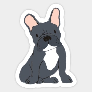 Black and White French Bulldog Sticker